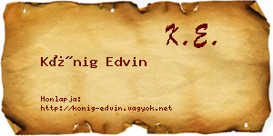 Kőnig Edvin névjegykártya